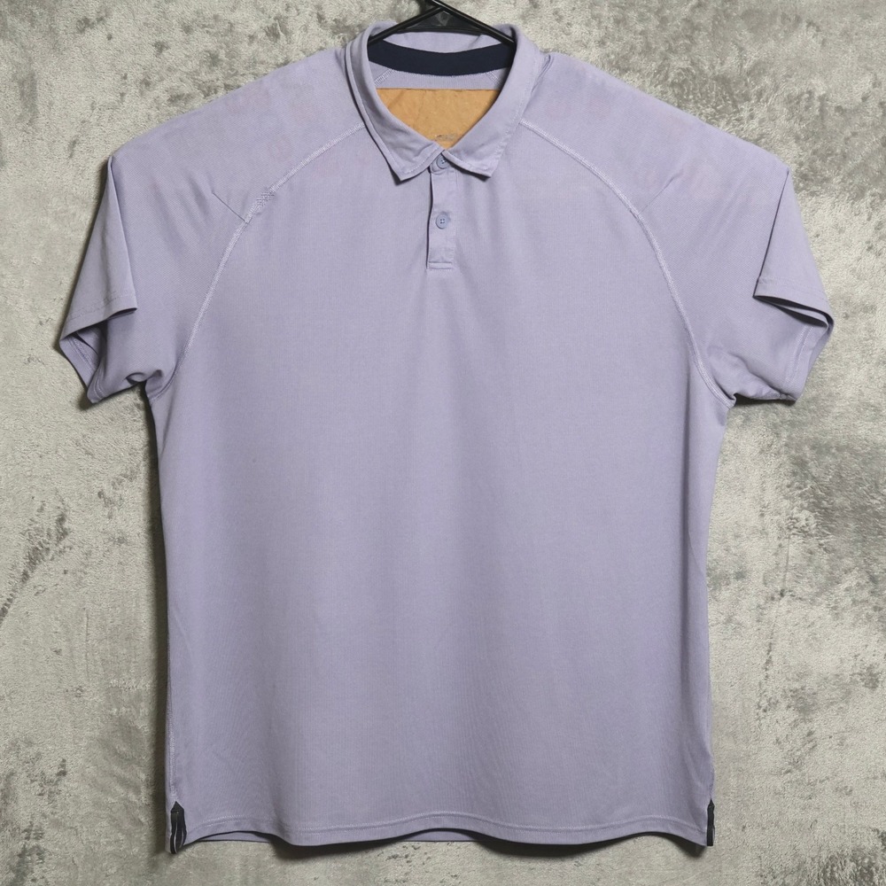 Rhone Polo Shirt Mens XL Purple Delta Pique Short Sleeve Activewear Golf Preppy